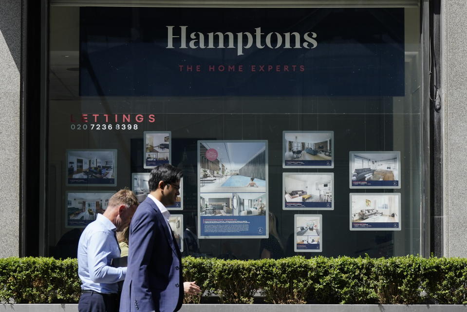 FTSE  People walk past an estate agents in London, as the Bank of England unexpectedly pushed up interest rates to 5%, the sharpest hike since February in a bid to control persistent inflation. Picture date: Thursday June 22, 2023. (Photo by Aaron Chown/PA Images via Getty Images)