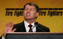 FILE PHOTO - U.S. Senator Mike Rounds (R-SD) speaks at the IAFF Legislative Conference and Presidential Forum in Washington, DC, U.S. on March 9, 2015. REUTERS/Kevin Lamarque/File Photo