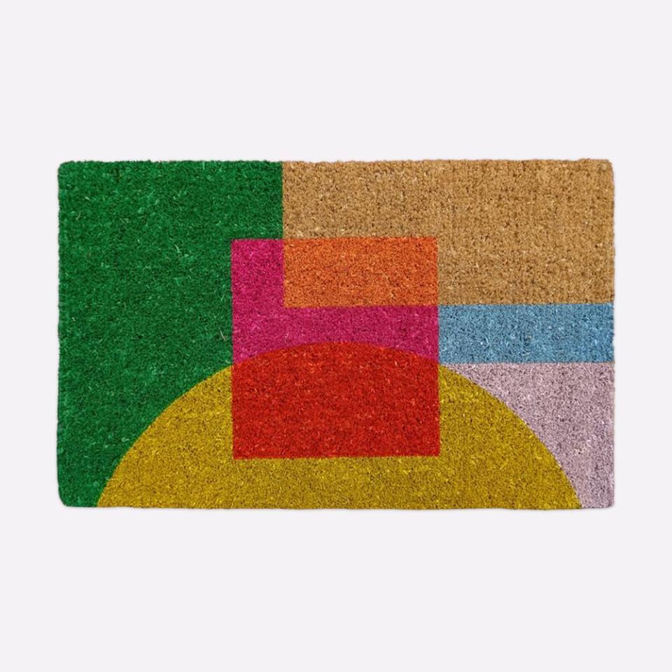 1) Half Moon Layered Blocks Doormat