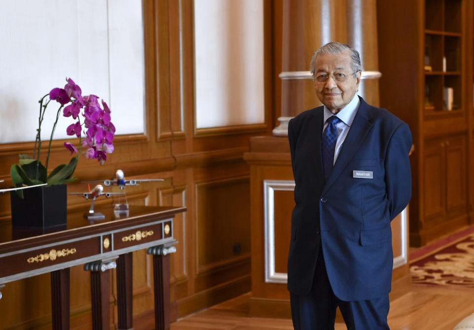 Prime Minister Tun Dr Mahathir Mohamad is seen at his office in Putrajaya June 25, 2019. — Bernama pic