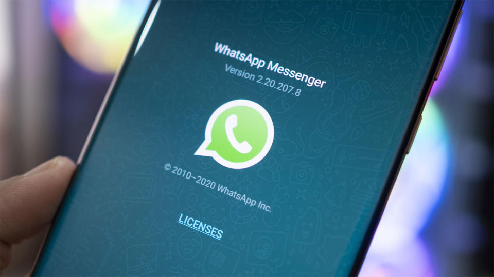 Whatsapp logo on smartphone