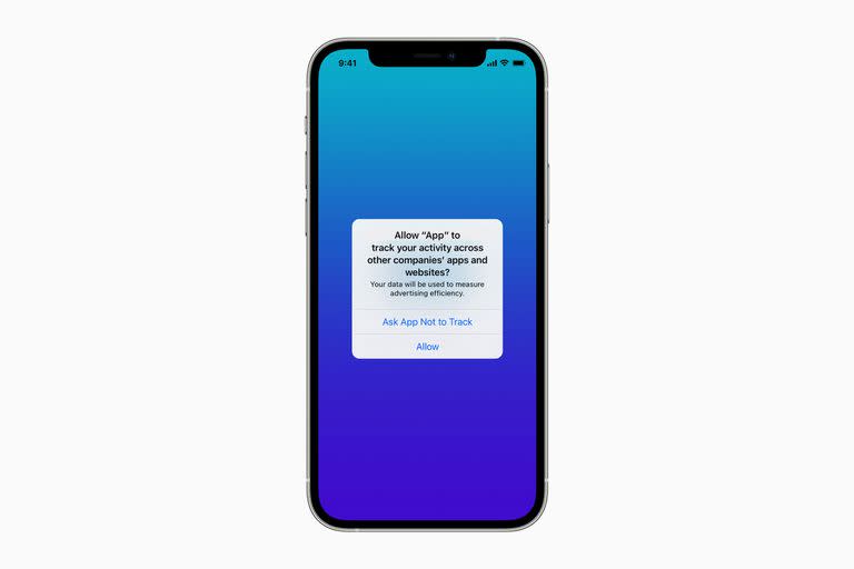 Así se ve la advertencia que emitirá el iPhone cuando está actualizado con la última versión del sistema operativo, iOS 14.5