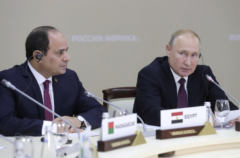 Russian President Vladimir Putin and Egyptian President Abdel Fattah al-Sisi attend the Russia–Africa Summit in Sochi