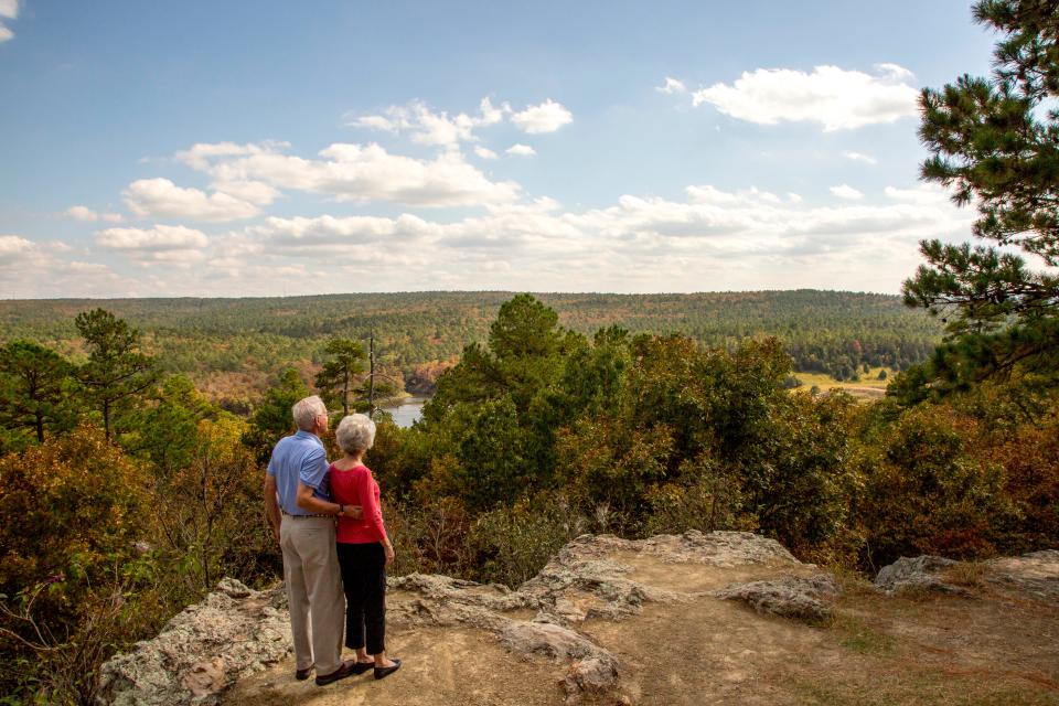Robbers Cave State Park in southeast Oklahoma offers dramatic views and an array of campgrounds, lodges, equestrian camp, ATV trails and yurts. Almost 1 million people visited the park in 2021.
