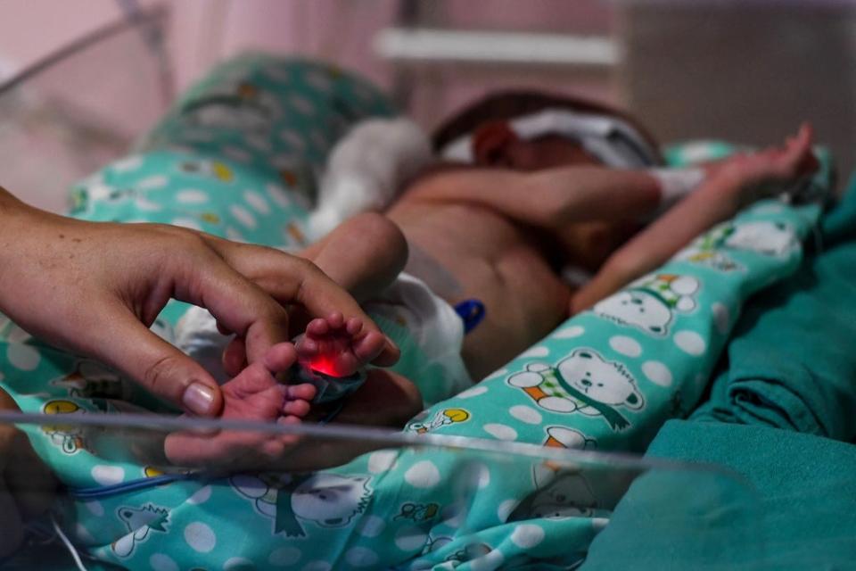 Representative: A photo of a newborn baby at the Neonatal Intensive Care Unit in Sitaram Bhartia hospital in New Delhi on 18 October 2019 (AFP via Getty Images)