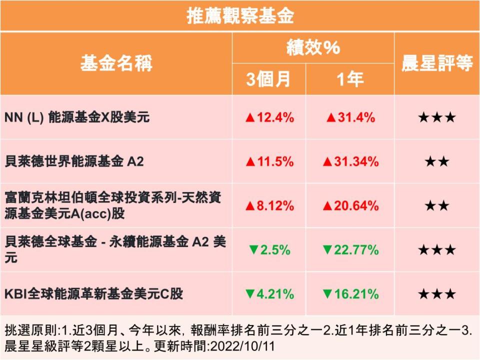 【Y投資風向球】OPEC+減產 能源基金續強