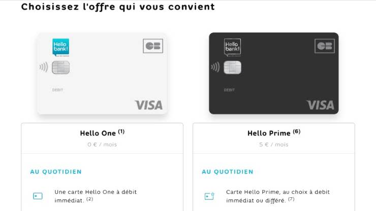 Cartes Hello One et Prime