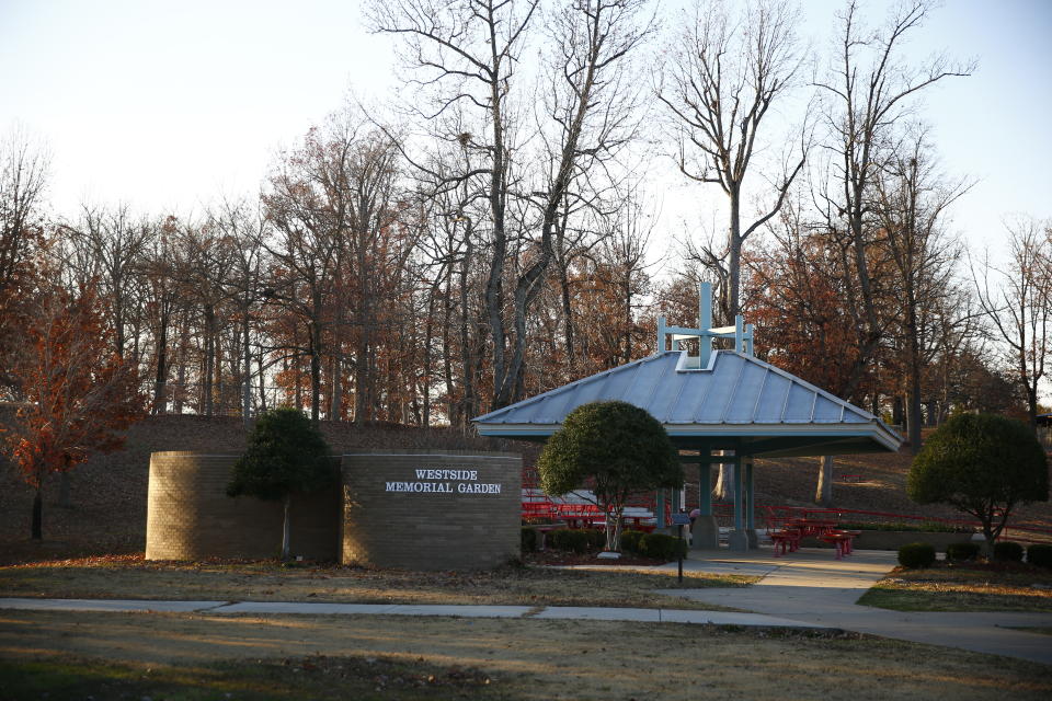 A memorial garden near Westside Middle School