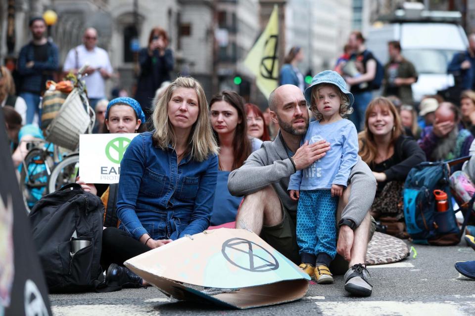 The protesters launched their latest action over climate change today (Getty Images)