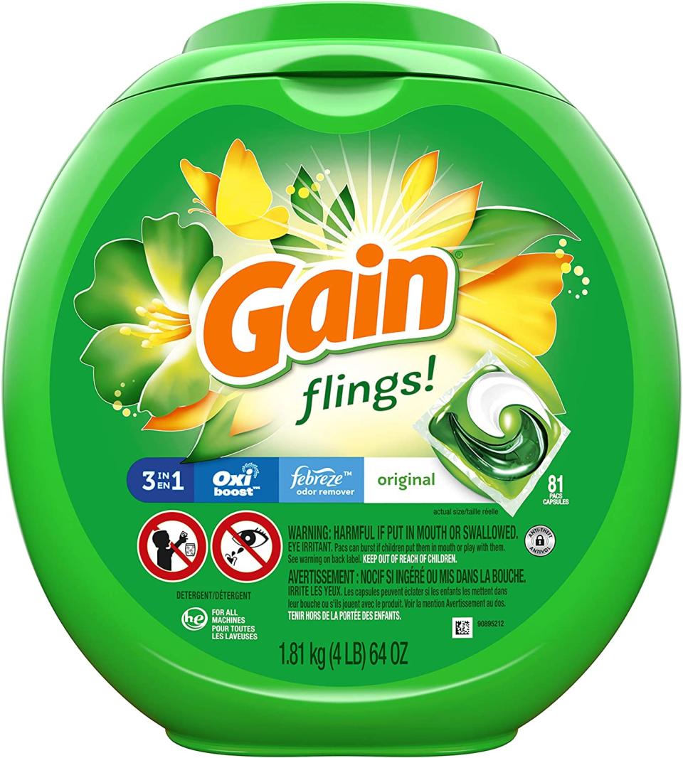 Gain Flings Liquid Laundry Detergent Pacs