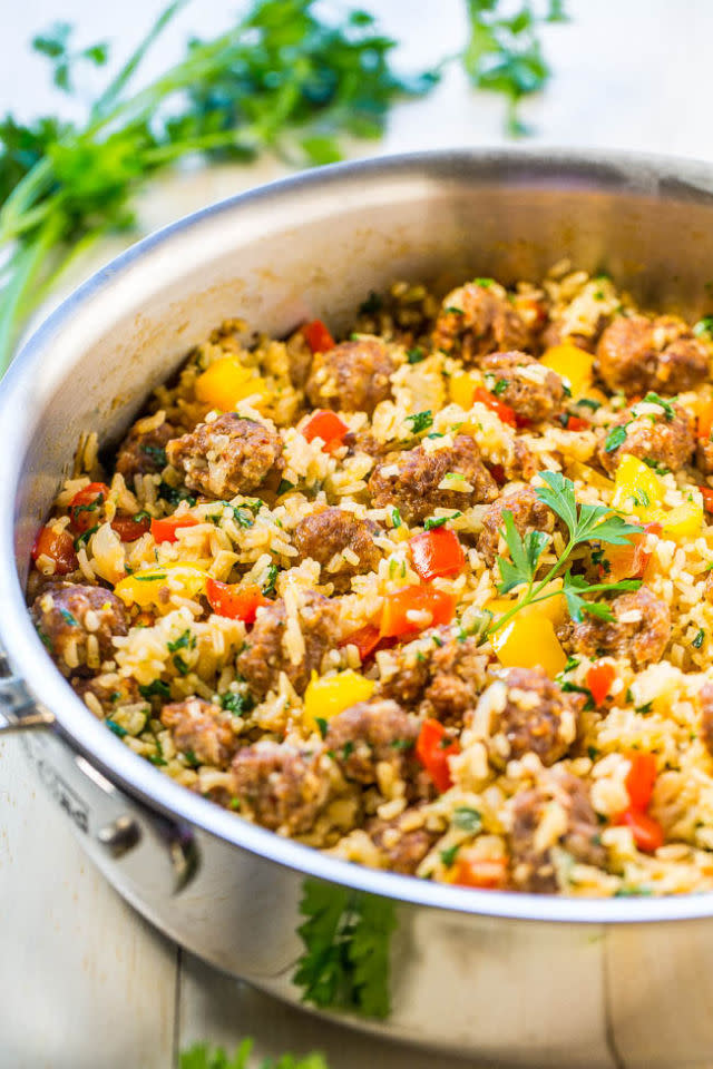 Sausage With Peppers and Rice