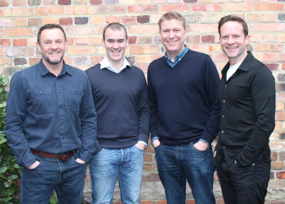 The ismybillfair.com team, from left, Kendall Smith, Graham Barrett, Alex Perrin and Richard Larcombe