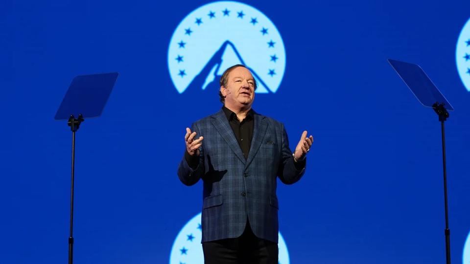 Streaming-Theatrical- President and Chief Executive Officer of Paramount Global Bob Bakish speaks at the Velocity Showcase at the MTV Europe Music Awards 2022 held on November 12, 2022 in Duesseldorf, Germany.