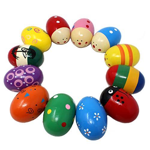 11) Wooden Percussion Musical Egg Shakers