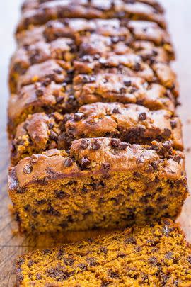 Pumpkin Chocolate Chip Bread 