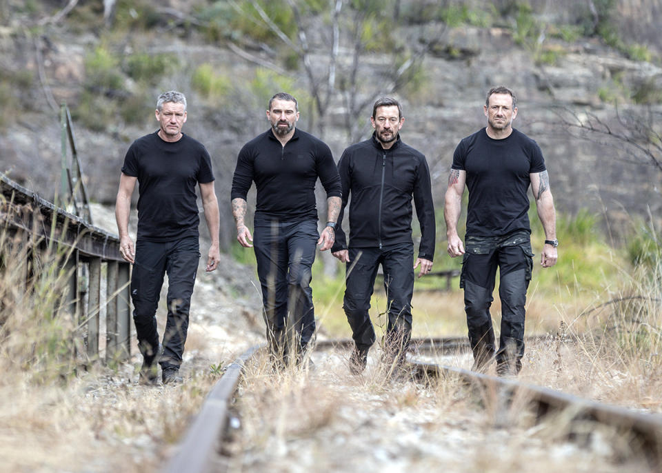 SAS instructors Mark 'Billy' Billingham, Ant Middleton, Matthew 'Ollie' Ollerton and Jason 'Foxy' Fox.