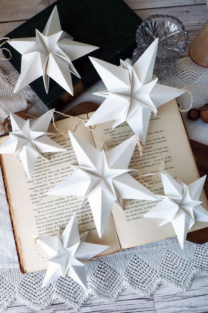 12) Nordic Paper Origami Star Ornaments