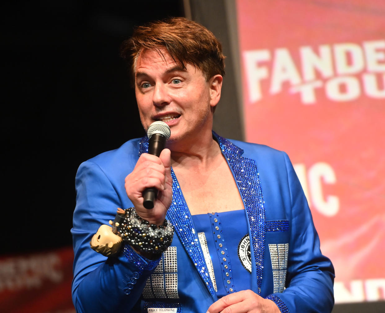 John Barrowman speaks onstage during the 2022 Fandemic Tour at Georgia World Congress Center on March 19, 2022 in Atlanta, Georgia. (Photo by Paras Griffin/Getty Images)