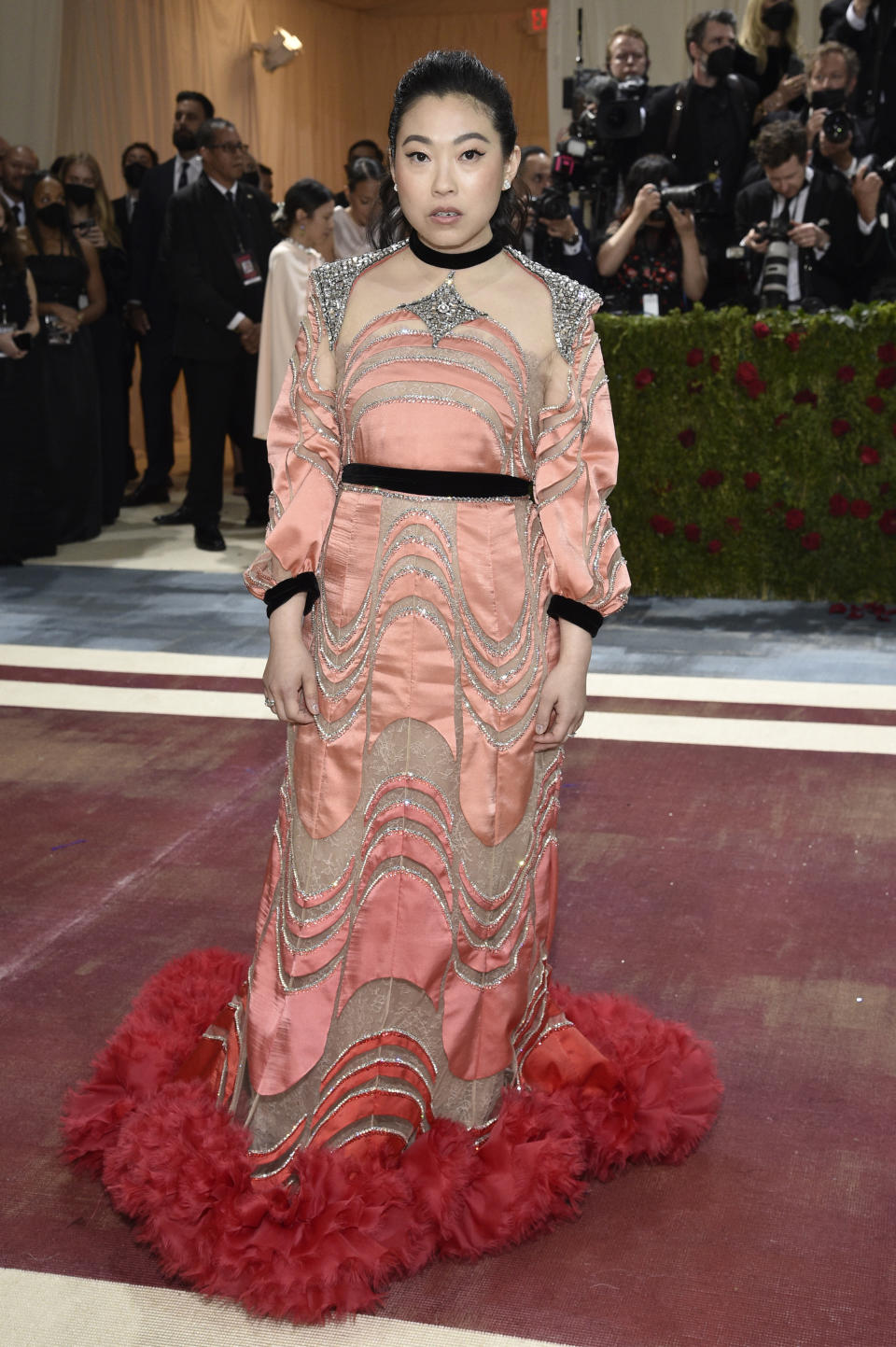 FILE - Awkwafina attends The Metropolitan Museum of Art's Costume Institute benefit gala celebrating the opening of the "In America: An Anthology of Fashion" exhibition on Monday, May 2, 2022, in New York. Awkwafina turns 35 on June 2. (Photo by Evan Agostini/Invision/AP, File)