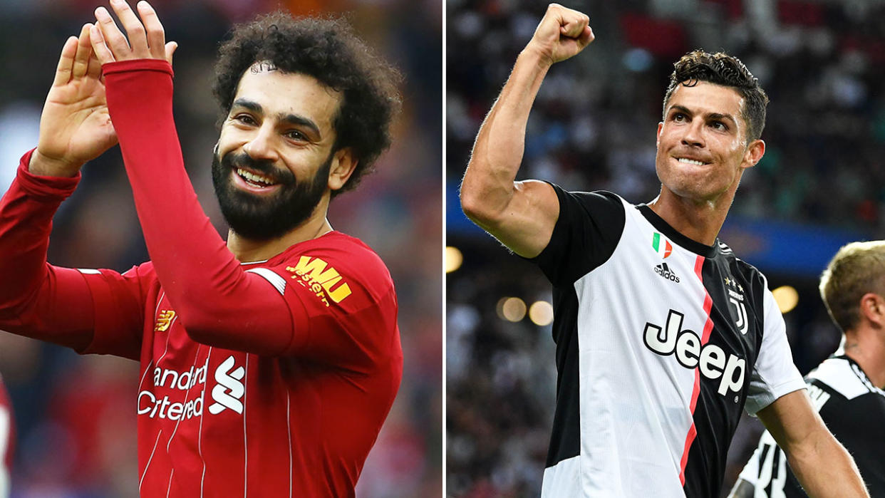 Pictured here, Liverpool's Mo Salah and Juventus superstar Cristiano Ronaldo.