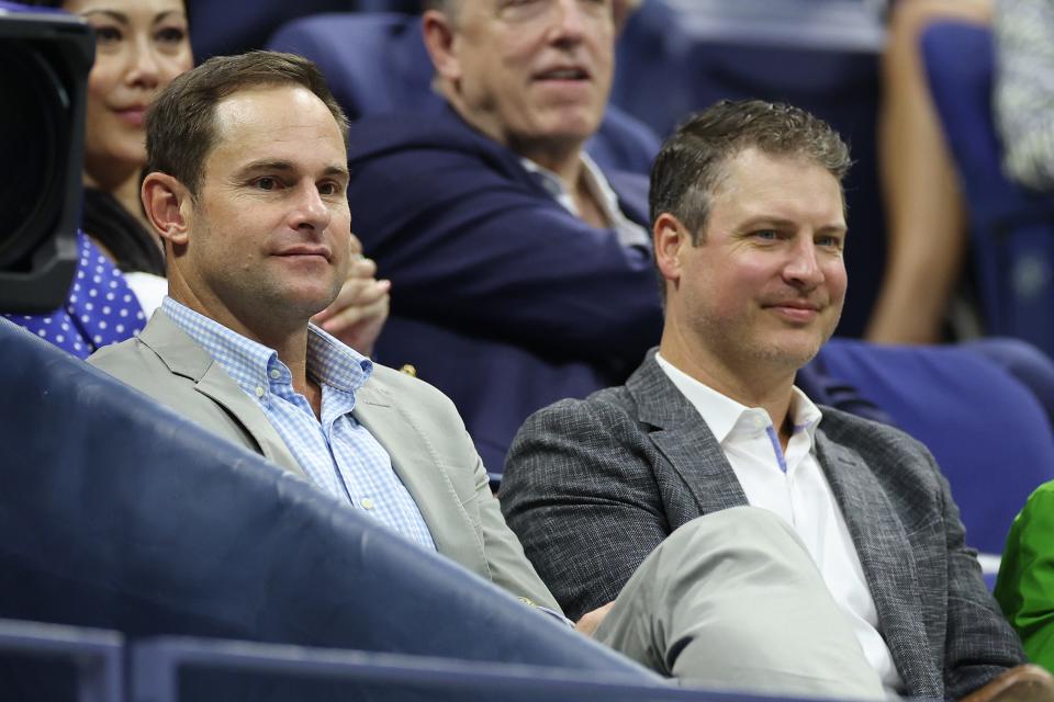 NEW YORK, NEW YORK - AUGUST 26: (L) Former American tennis player Andy Roddick attends a First Round match on Day One of the 2024 US Open at the USTA Billie Jean King National Tennis Center on August 26, 2024 in the Flushing neighborhood of the Queens borough of New York City. (Photo by Sarah Stier/Getty Images) ORG XMIT: 776145787 ORIG FILE ID: 2168674496