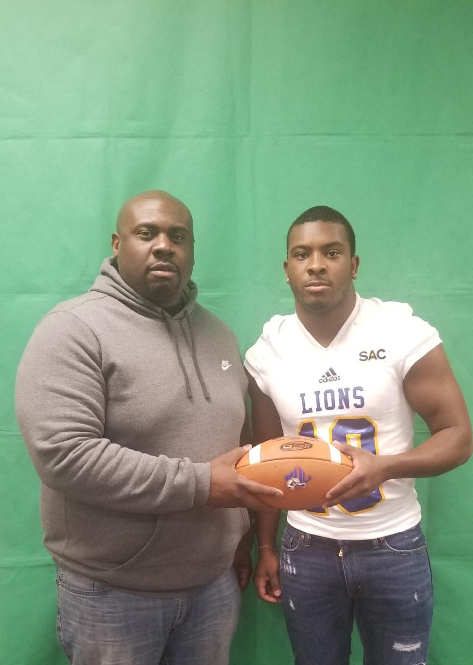 Memphis football running back Mario Anderson and his uncle Sam Addison.