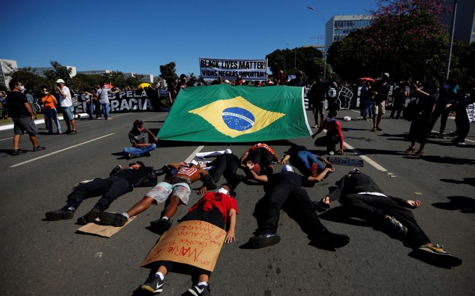 A Demonstration against Brazilian President Jair Bolsonaro, in Brasilia on Sunday June 7 - ADRIANO MACHADO/Reuters