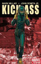 Kick-Ass Mark Millar's violent tale of a 'real' superhero shocks and amuses in equal measure as a school weakling lives out his geeky fantasies as the costumed 'Kick-Ass' with bloody and highly surreal results.