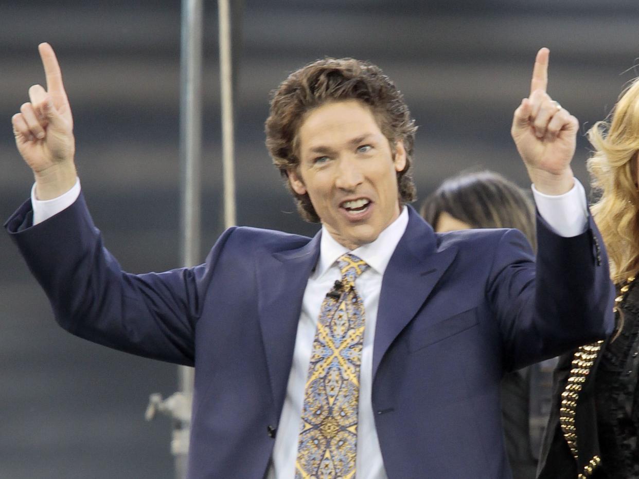 Lakewood Church pastor Joel Osteen saw his service interrupted.