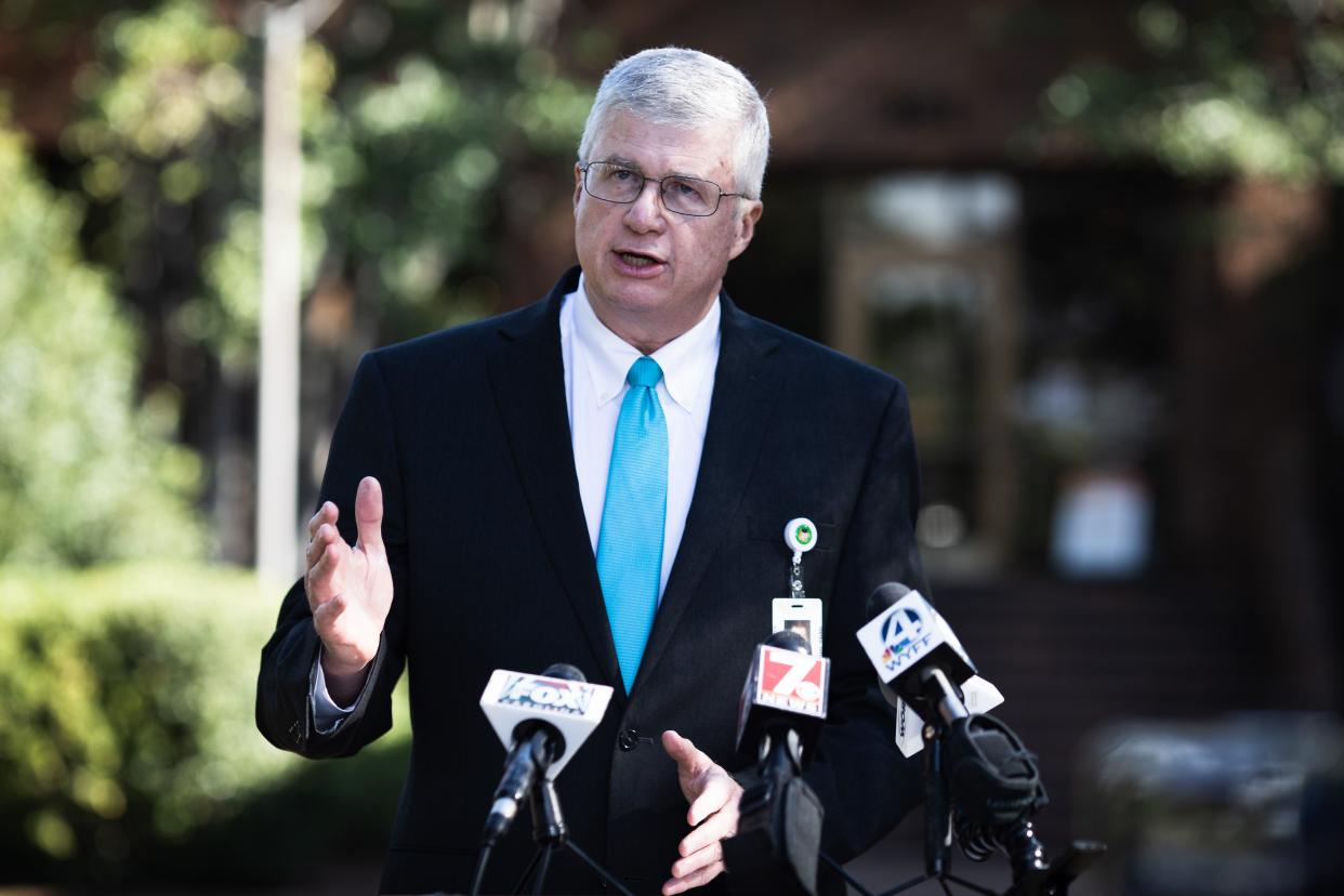 Greenville County Schools Superintendent Burke Royster at a press conference Wednesday, Sept. 23, 2020.