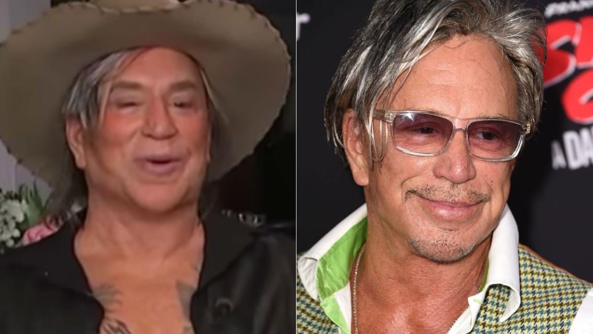 Mickey Rourke shows bizarre style choices with shades worn OVER