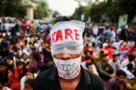 Protest demanding justice for an alleged gang rape of a woman, in Dhaka
