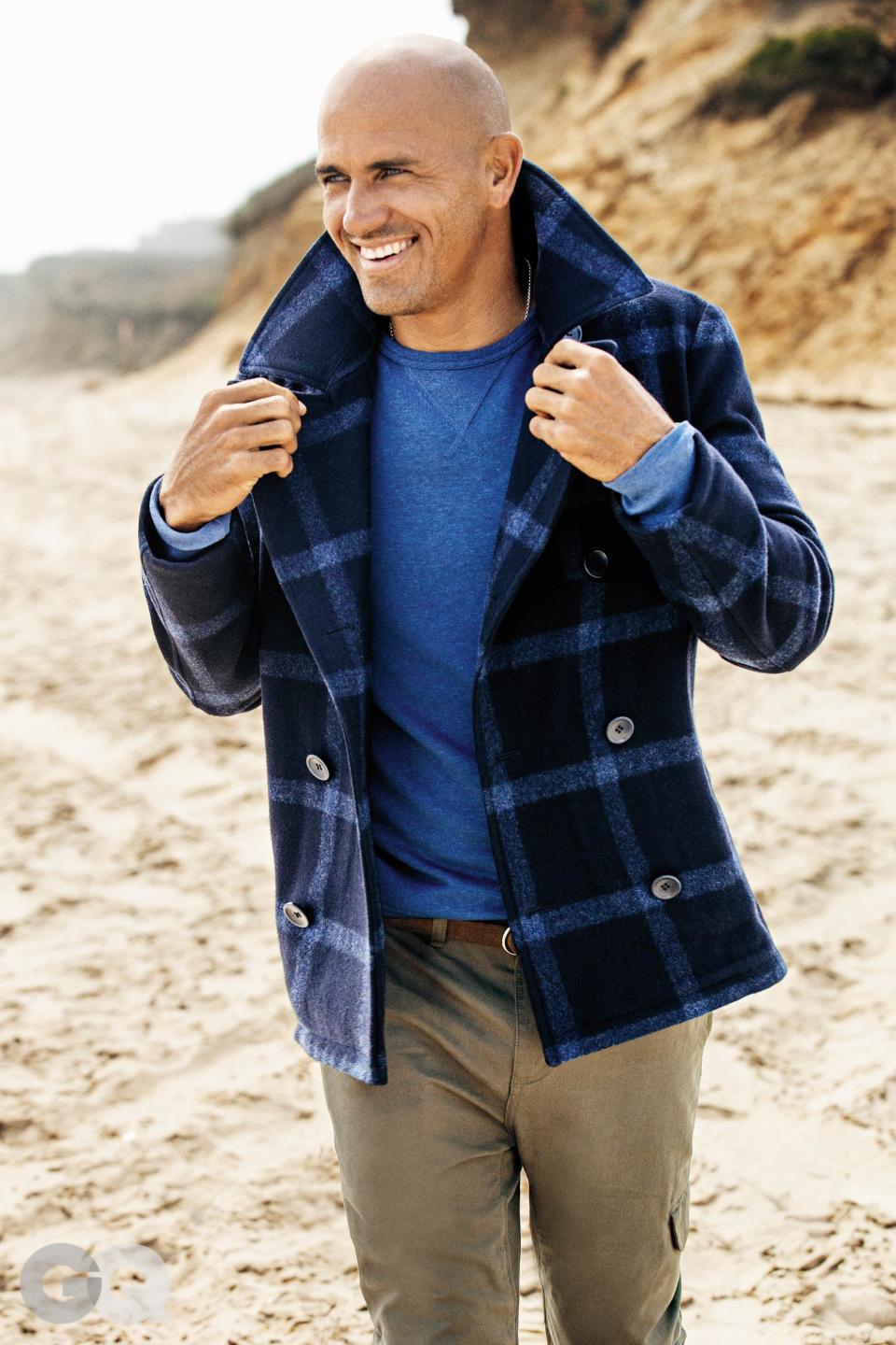 Cop Kelly Slater's Non-Standard Peacoat Style