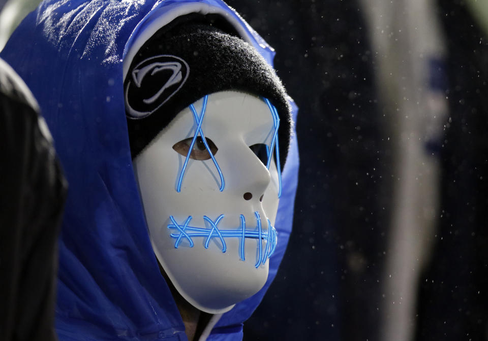 STATE COLLEGE, PA - OCTOBER 27:  A Penn State Nittany Lions student looks on against the Iowa Hawkeyes on October 27, 2018 at Beaver Stadium in State College, Pennsylvania.  (Photo by Justin K. Aller/Getty Images)