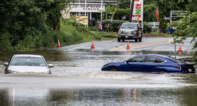 <p>Seth Harrison/The Journal News/USA TODAY NETWORK</p> Route 202 in Yorktown, N.Y. was flooded July 10, 2023, after torrential storms Sunday evening led to flash flooding and at least one fatality in New York