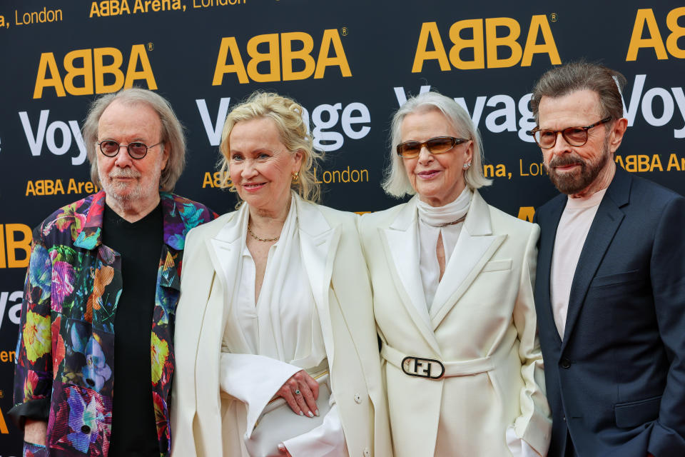 Benny Andersson, Agnetha Faltskog, Anni-Frid Lyngstad and Björn Ulvaeus at the premiere of Abba Voyage in 2022