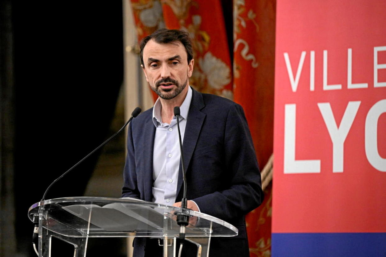 Grégory Doucet, maire de Lyon, lors d'une soirée en l'honneur de la lauréate du Prix Goncourt 2022, à l'hôtel de ville de Lyon, le 16 décembre 2022.  - Credit:Norbert GRISAY  / MAXPPP / PHOTOPQR/LE PROGRES/MAXPPP