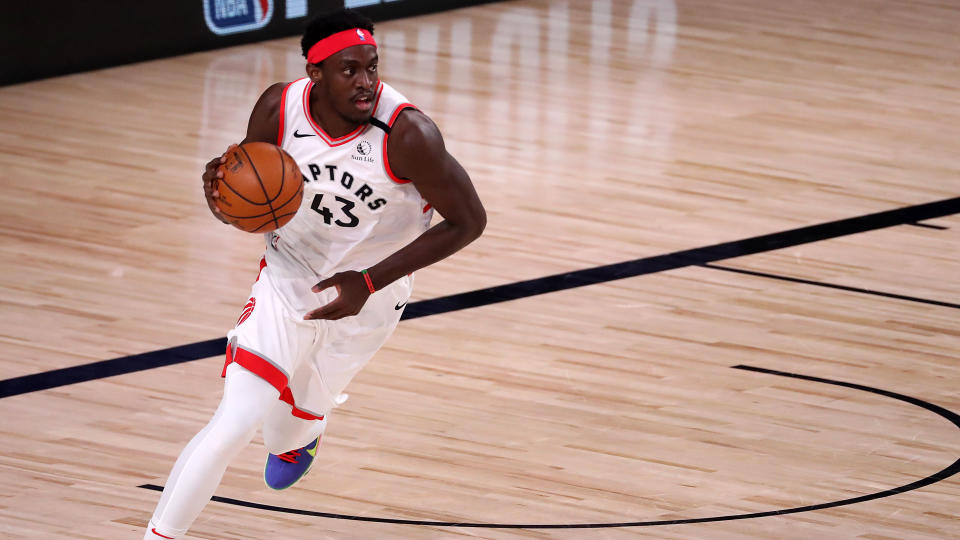 Toronto Raptors forward Pascal Siakam reflected on his own disappointment about his performance during the 2019-20 NBA playoffs. (Michael Reaves/Getty Images)