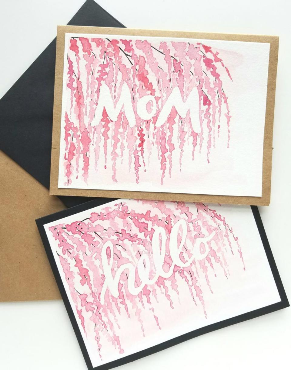 mother's day watercolor card