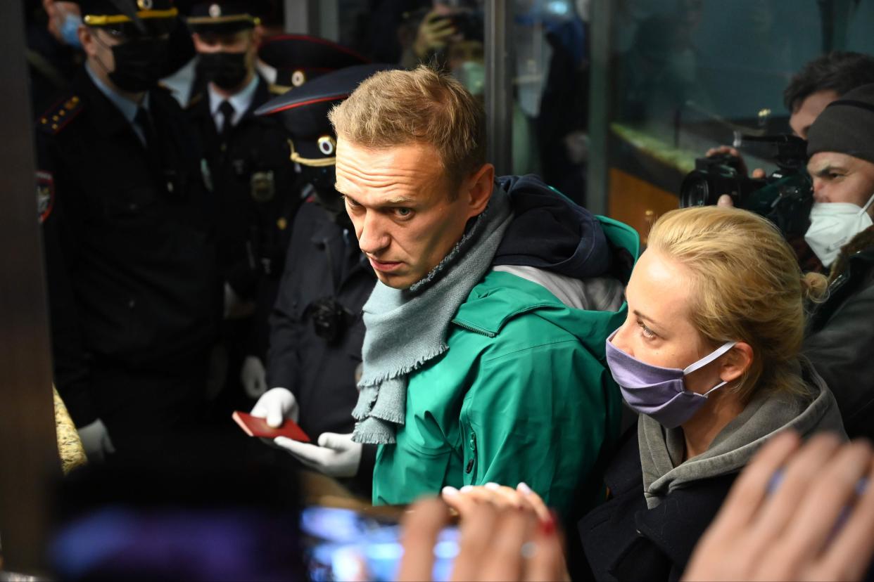 <p>Alexei Navalny returned to Russia five months after he was almost fatally poisoned</p> (AFP via Getty Images)