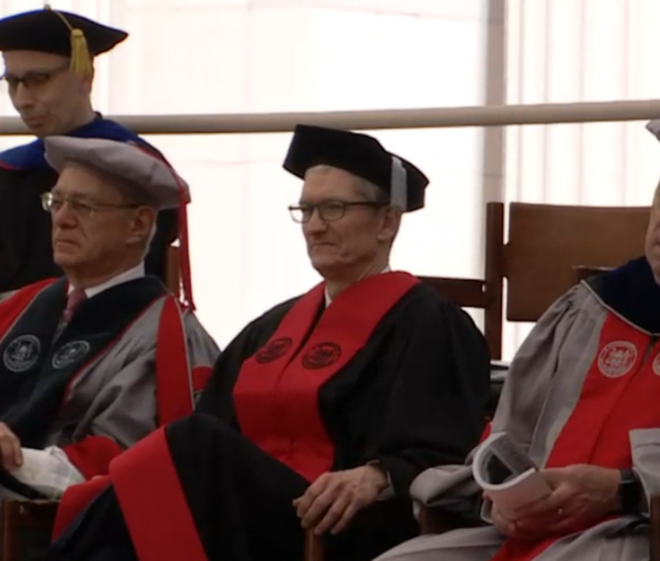 Apple CEO Tim Cook at MIT’s graduation on June 9, 2017.