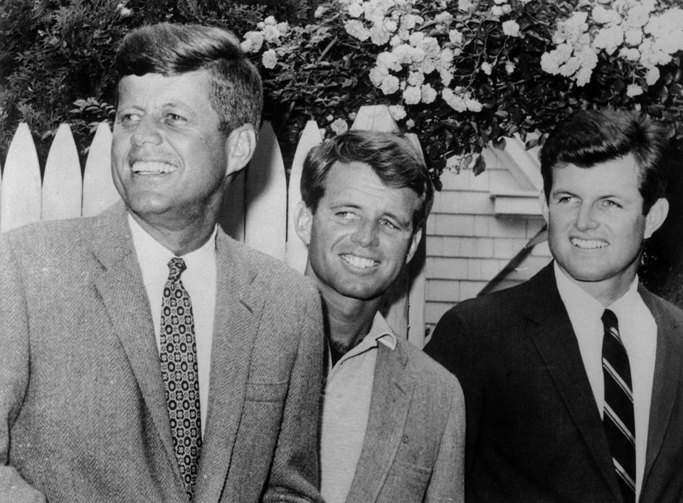 <p>John F. Kennedy, Robert Kennedy and Edward Kennedy are shown in Hyannis Port, Mass., July 20, 1960. (Photo: Bettmann Archive/Getty Images) </p>