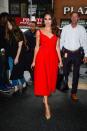 <p>Meghan était présente dans une émission du Today Show dans une immanquable robe rouge.<br><em>[Photo : Getty]</em> </p>