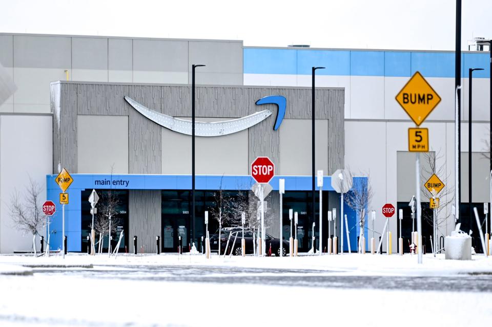 The Amazon fulfillment center on Wednesday, Jan. 10, 2024, in Delta Township.