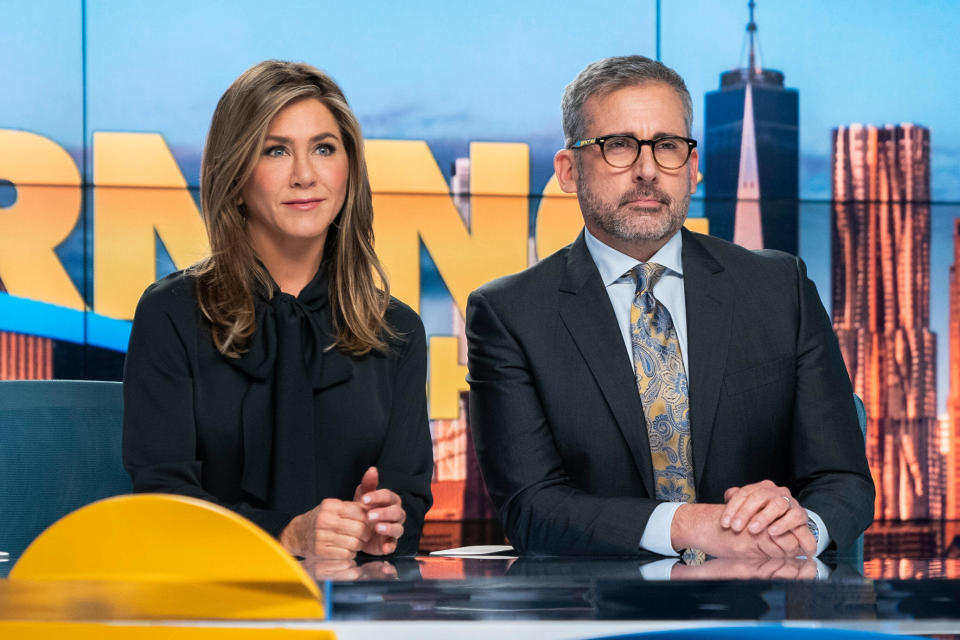 Jennifer Aniston and Steve Carell in "The Morning Show." (Photo: Apple)