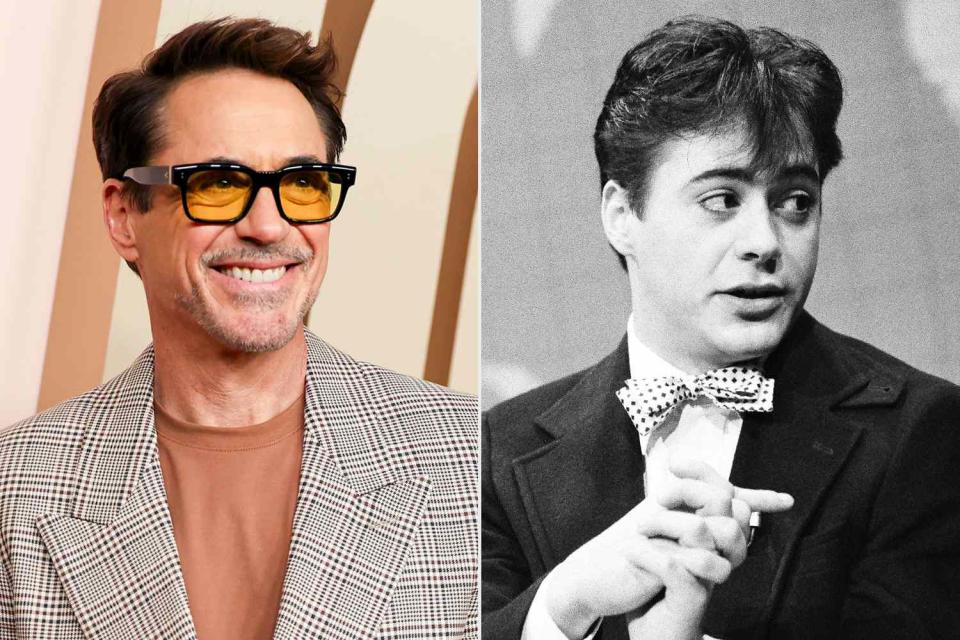 <p>Michael Blackshire / Los Angeles Times via Getty; Alan Singer/NBCU Photo Bank/NBCUniversal via Getty</p> (Left-right:) Robert Downey Jr. in 2024; on "Saturday Night Live" in 1986