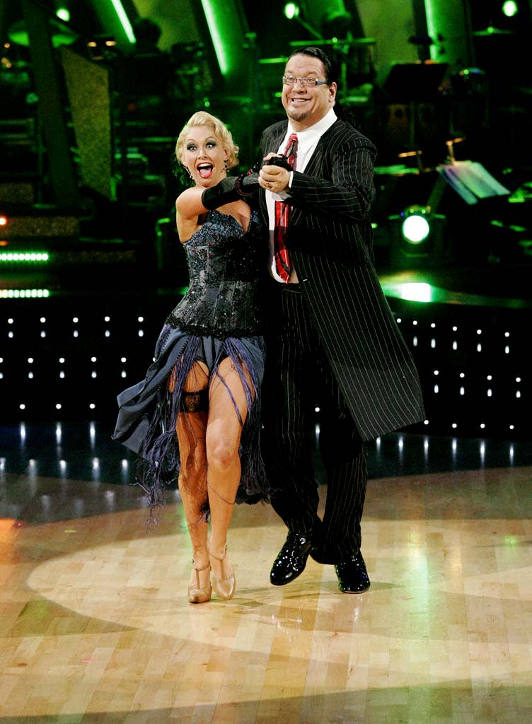 Kym Johnson and Penn Jillette perform a dance on the sixth season of Dancing with the Stars.