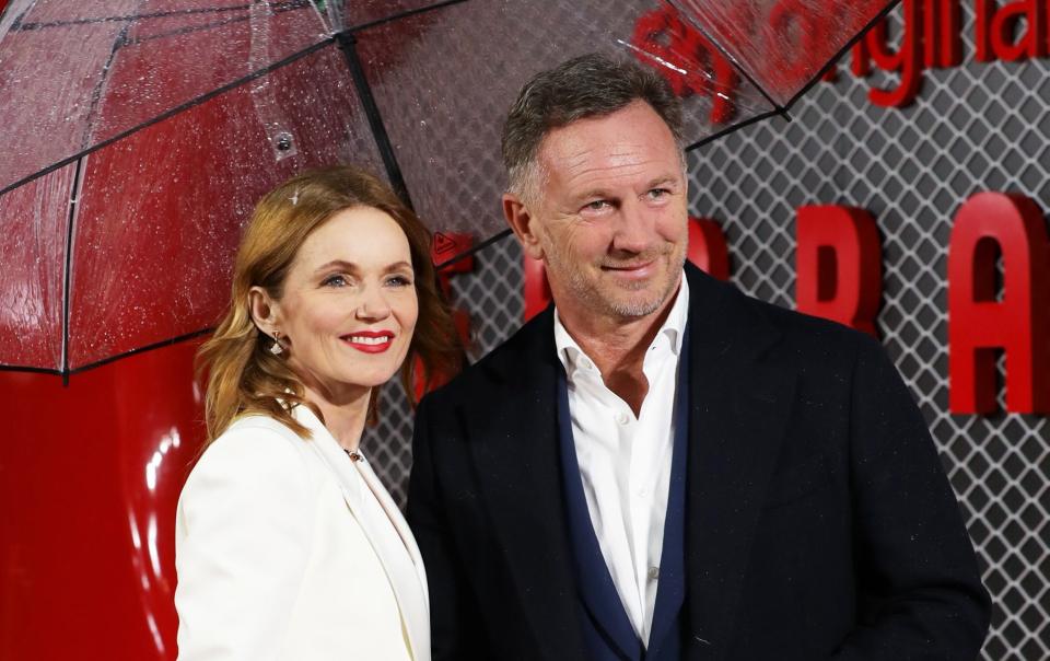 Geri Halliwell-Horner and Christian Horner together at the UK premiere of Ferrari in December