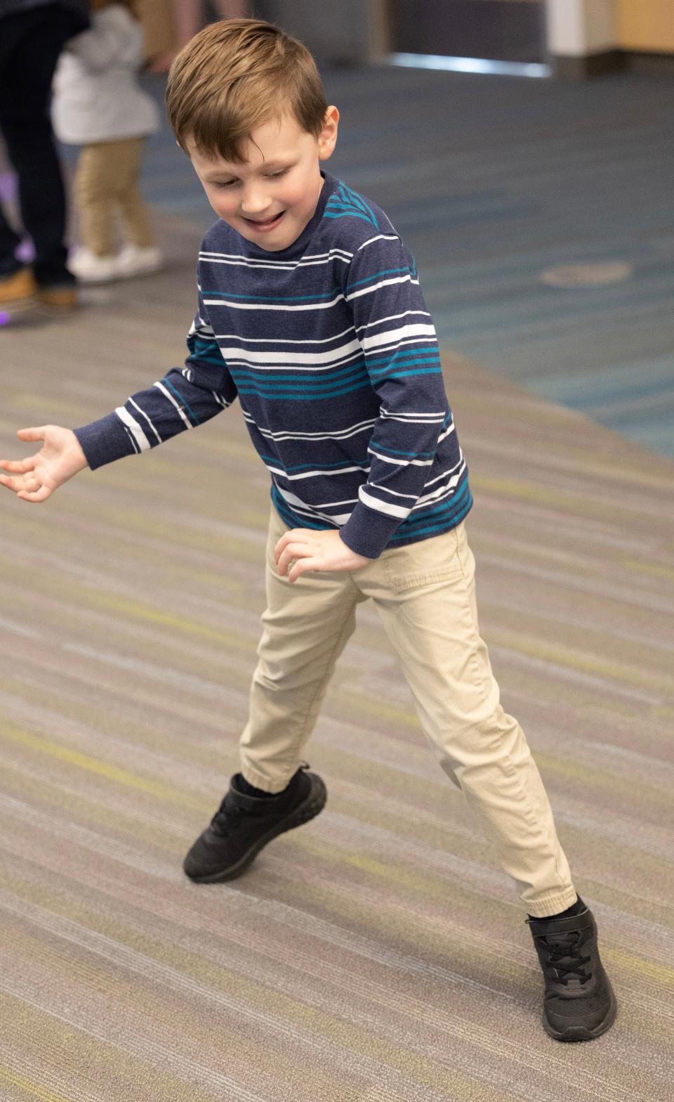 Maverick Hoover, 4, dances at the Tiny Tots Prom held at the Stark Library-Jackson Community Branch.