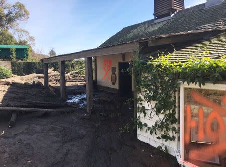 Damage from recent mudslides is shown surrounding San Ysidro Ranch in Montecito, California, U.S., January 12, 2018. REUTERS/Alex Dobuzinskis